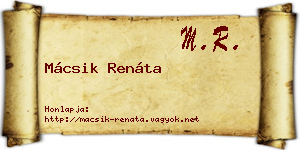 Mácsik Renáta névjegykártya